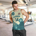 Custom Australia Boomers Men Tank Top Aboriginal With Marble Pattern - Cyan