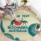 Custom Australia Boomers Round Carpet Aboriginal With Marble Pattern - Cyan