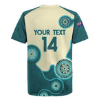 Custom Australia Boomers Rugby Jersey Aboriginal With Marble Pattern - Cyan