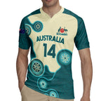 Custom Australia Boomers Rugby Jersey Aboriginal With Marble Pattern - Cyan