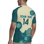 Custom Australia Boomers Rugby Jersey Aboriginal With Marble Pattern - Cyan