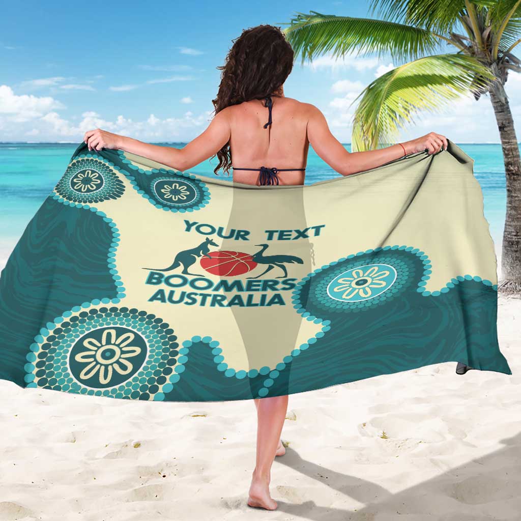 Custom Australia Boomers Sarong Aboriginal With Marble Pattern - Cyan