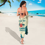 Custom Australia Boomers Sarong Aboriginal With Marble Pattern - Cyan