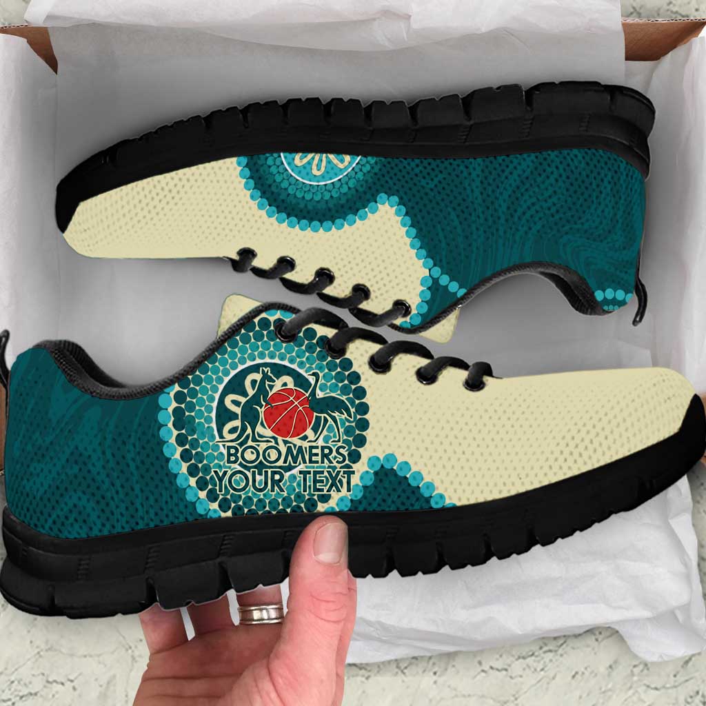 Custom Australia Boomers Sneakers Aboriginal With Marble Pattern - Cyan