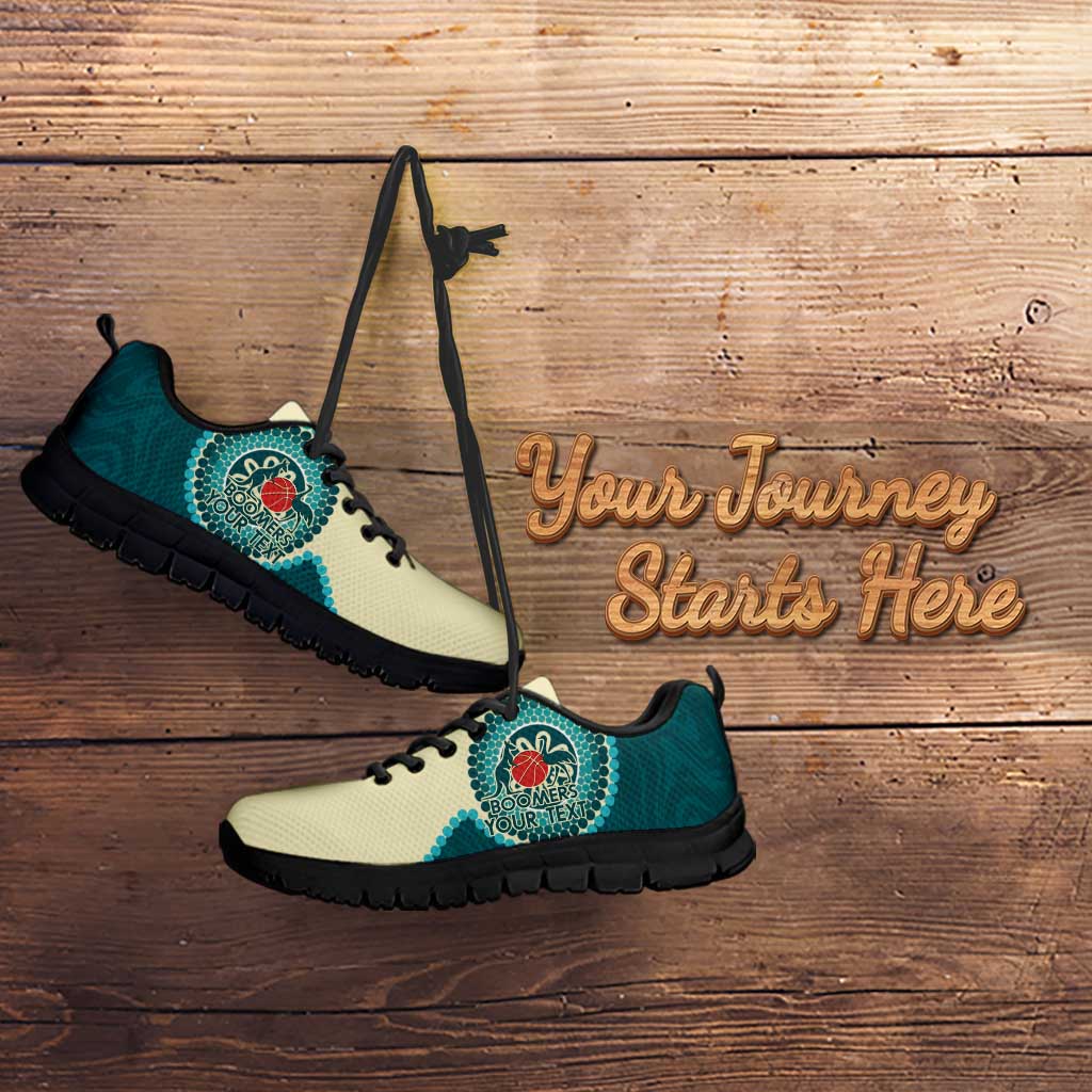 Custom Australia Boomers Sneakers Aboriginal With Marble Pattern - Cyan