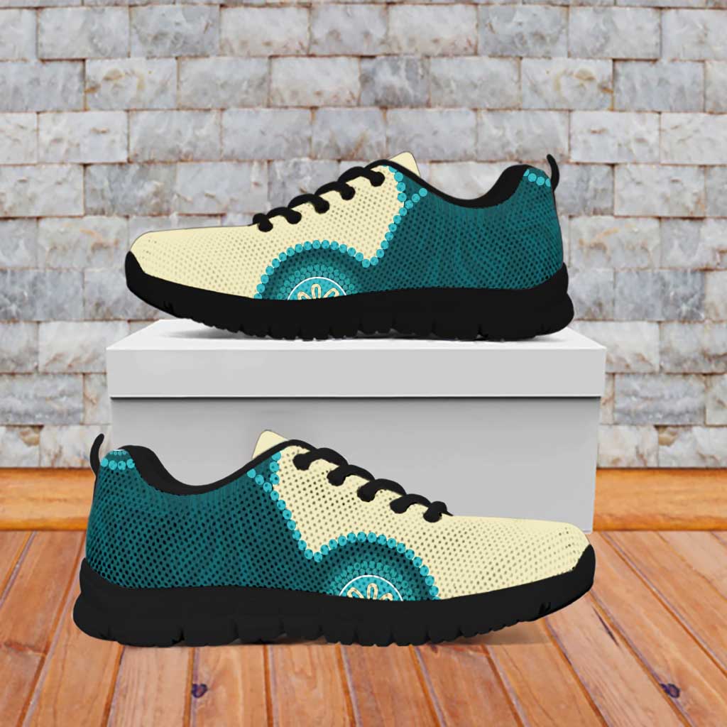 Custom Australia Boomers Sneakers Aboriginal With Marble Pattern - Cyan
