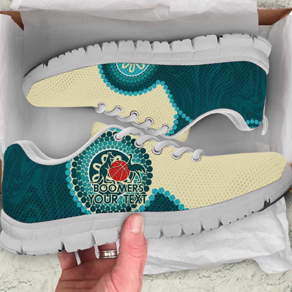 Custom Australia Boomers Sneakers Aboriginal With Marble Pattern - Cyan