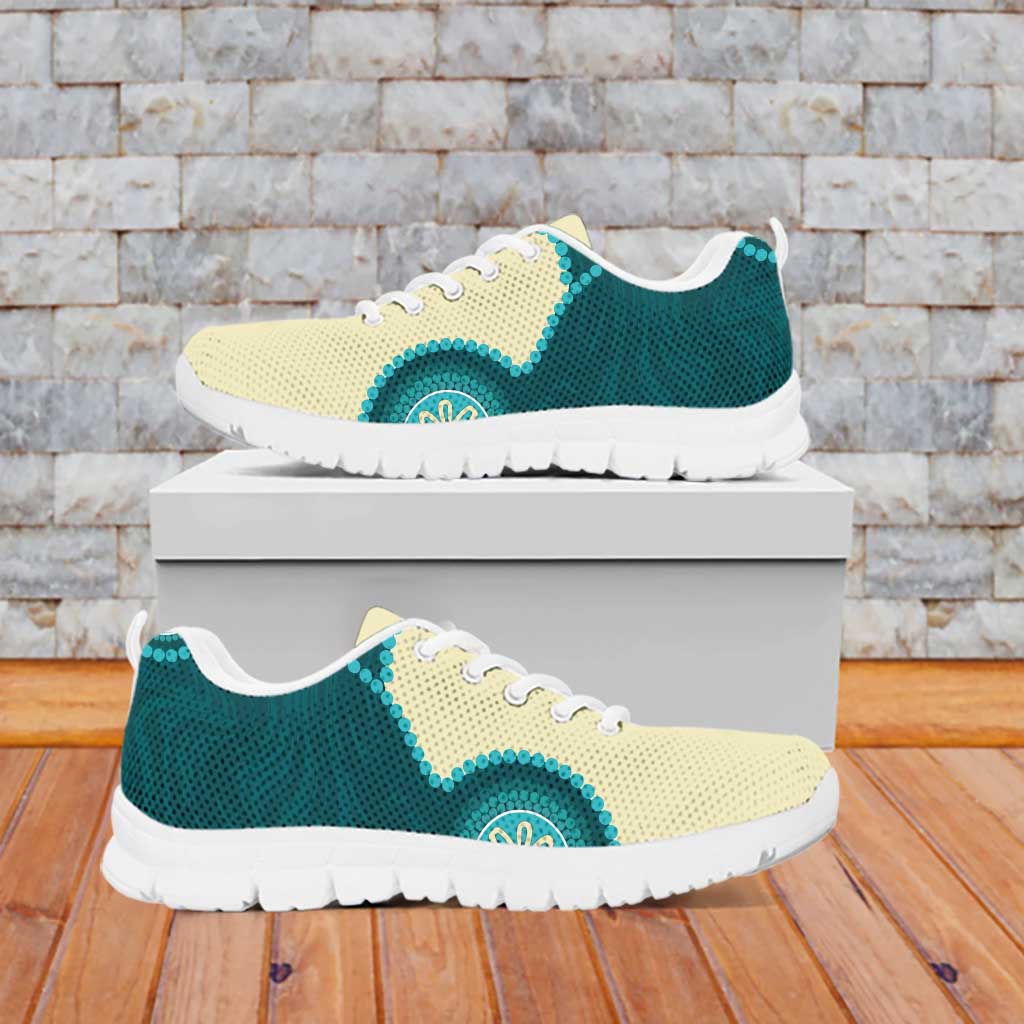 Custom Australia Boomers Sneakers Aboriginal With Marble Pattern - Cyan