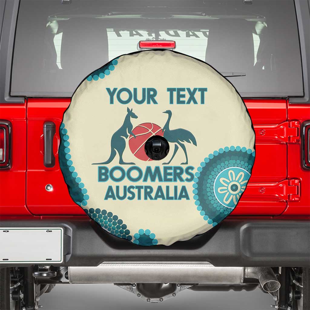 Custom Australia Boomers Spare Tire Cover Aboriginal With Marble Pattern - Cyan