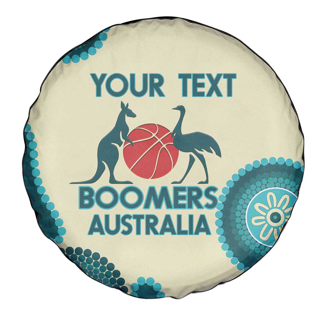 Custom Australia Boomers Spare Tire Cover Aboriginal With Marble Pattern - Cyan