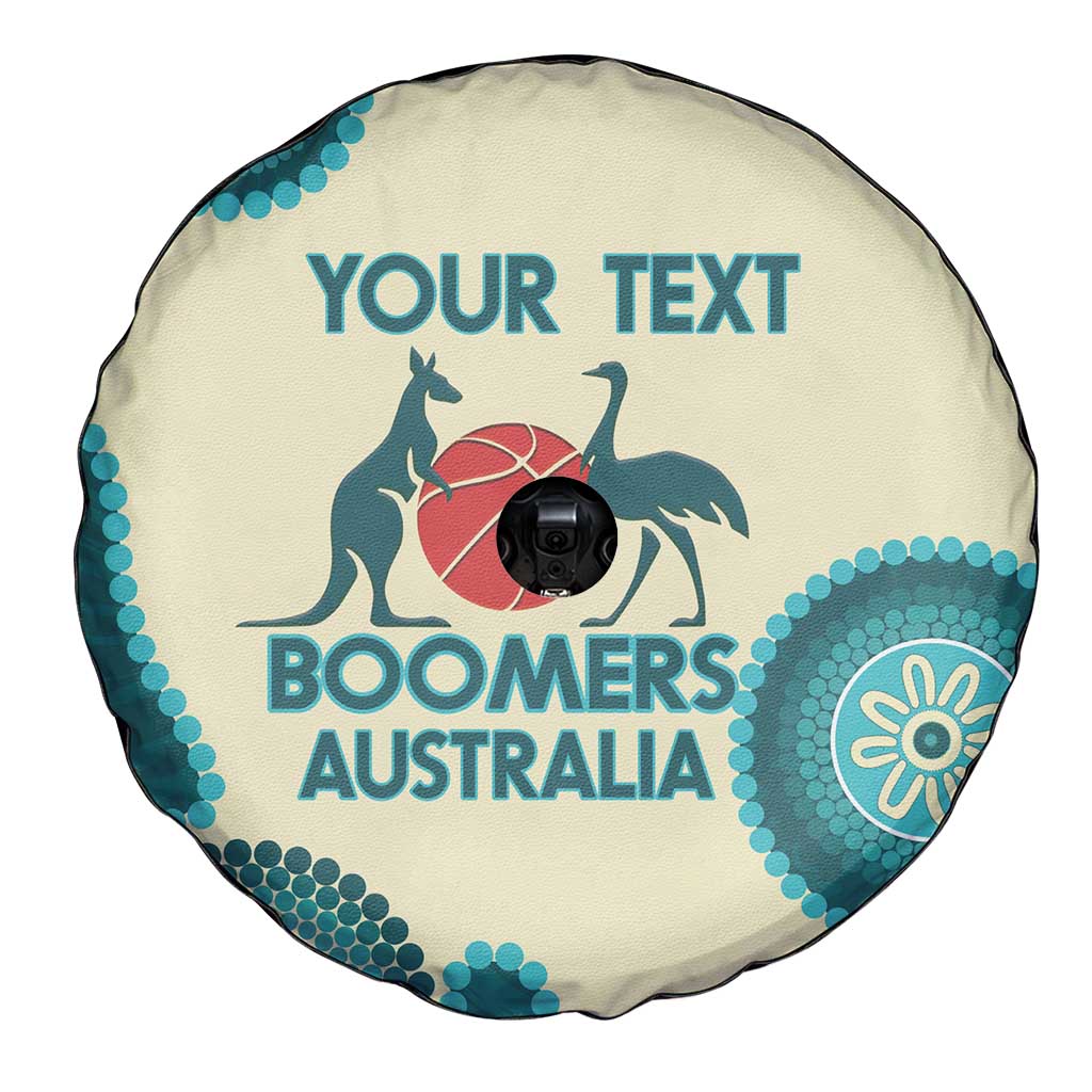 Custom Australia Boomers Spare Tire Cover Aboriginal With Marble Pattern - Cyan