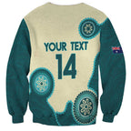 Custom Australia Boomers Sweatshirt Aboriginal With Marble Pattern - Cyan