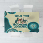 Custom Australia Boomers Tablecloth Aboriginal With Marble Pattern - Cyan