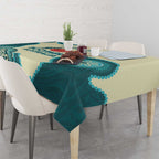 Custom Australia Boomers Tablecloth Aboriginal With Marble Pattern - Cyan