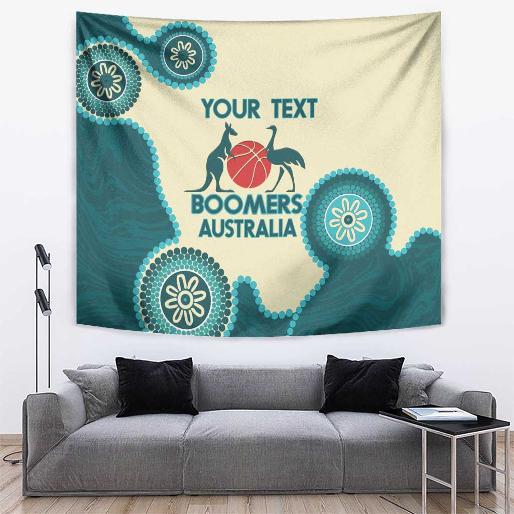 Custom Australia Boomers Tapestry Aboriginal With Marble Pattern - Cyan