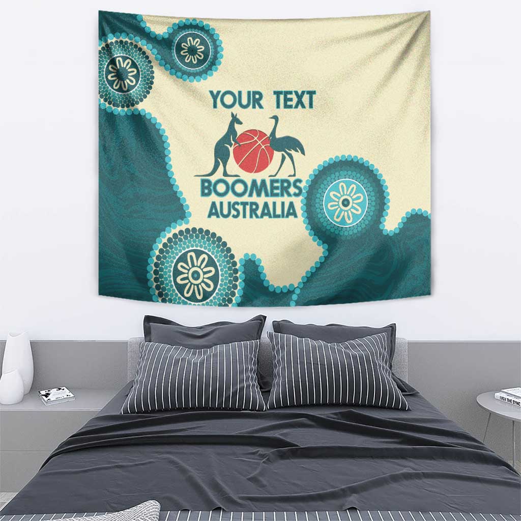 Custom Australia Boomers Tapestry Aboriginal With Marble Pattern - Cyan