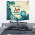 Custom Australia Boomers Tapestry Aboriginal With Marble Pattern - Cyan