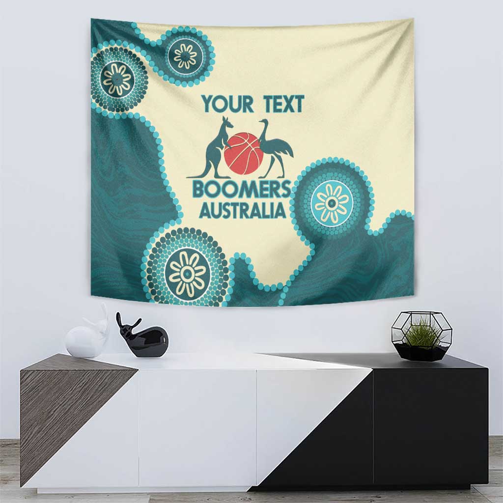 Custom Australia Boomers Tapestry Aboriginal With Marble Pattern - Cyan