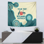 Custom Australia Boomers Tapestry Aboriginal With Marble Pattern - Cyan