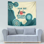 Custom Australia Boomers Tapestry Aboriginal With Marble Pattern - Cyan