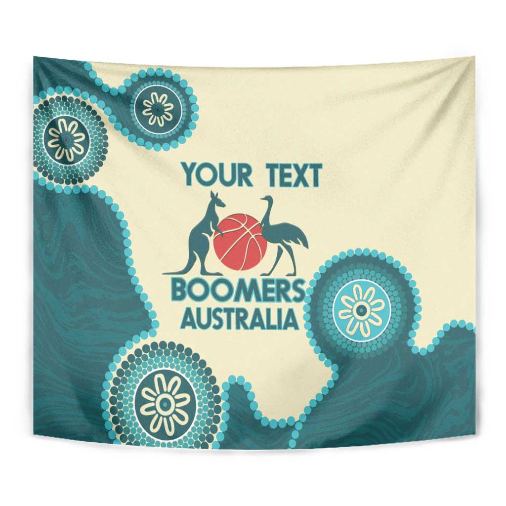 Custom Australia Boomers Tapestry Aboriginal With Marble Pattern - Cyan