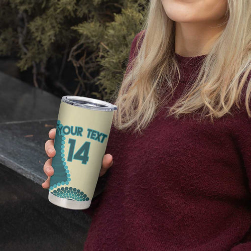 Custom Australia Boomers Tumbler Cup Aboriginal With Marble Pattern - Cyan