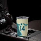 Custom Australia Boomers Tumbler Cup Aboriginal With Marble Pattern - Cyan