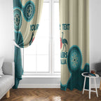 Custom Australia Boomers Window Curtain Aboriginal With Marble Pattern - Cyan