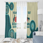 Custom Australia Boomers Window Curtain Aboriginal With Marble Pattern - Cyan
