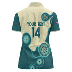 Custom Australia Boomers Women Polo Shirt Aboriginal With Marble Pattern - Cyan