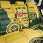 Custom Australia Boomers Back Car Seat Cover Aboriginal With Marble Pattern - Yellow