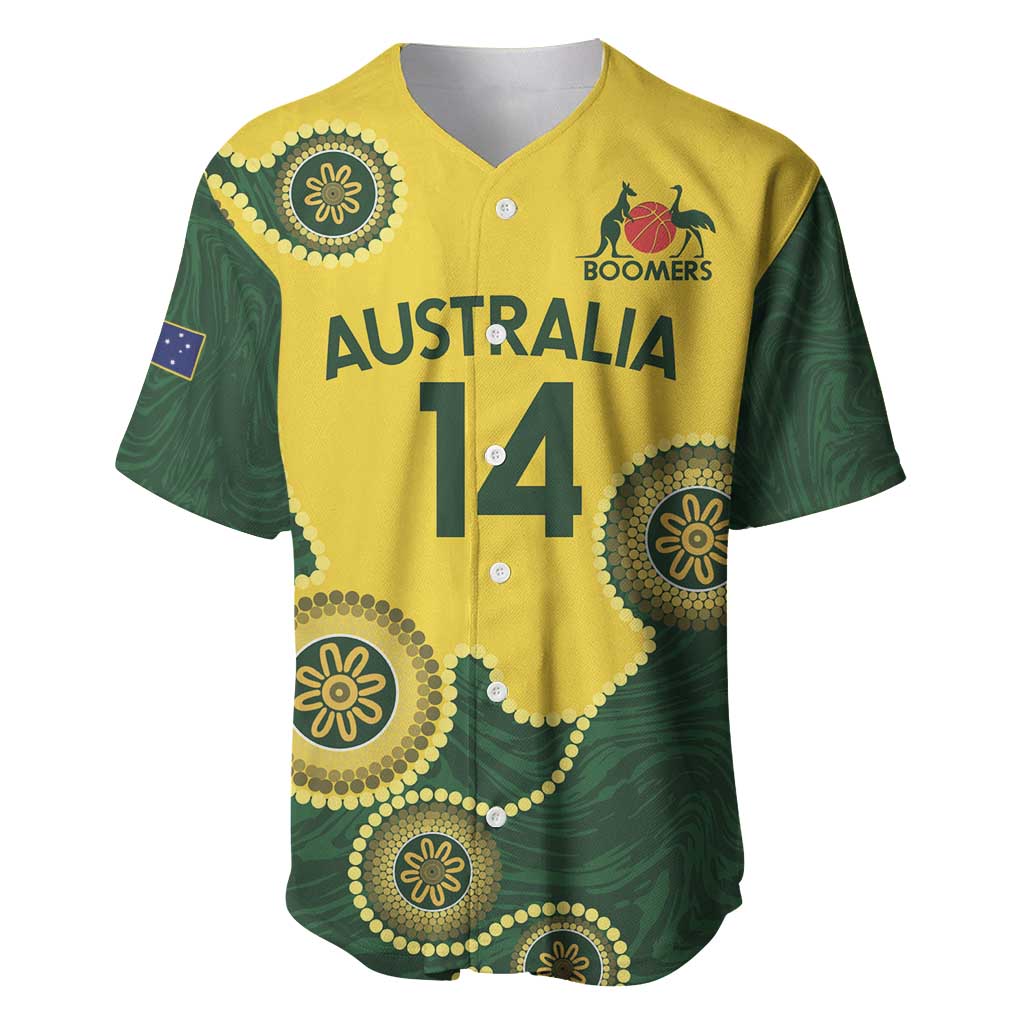 Custom Australia Boomers Baseball Jersey Aboriginal With Marble Pattern - Yellow