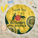 Custom Australia Boomers Beach Blanket Aboriginal With Marble Pattern - Yellow