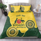 Custom Australia Boomers Bedding Set Aboriginal With Marble Pattern - Yellow