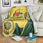 Custom Australia Boomers Blanket Aboriginal With Marble Pattern - Yellow