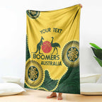 Custom Australia Boomers Blanket Aboriginal With Marble Pattern - Yellow