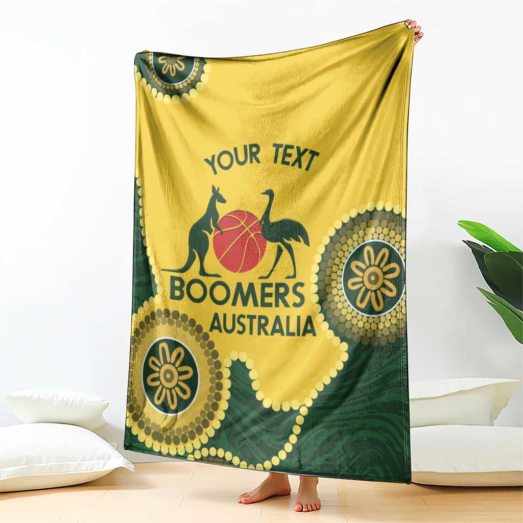 Custom Australia Boomers Blanket Aboriginal With Marble Pattern - Yellow