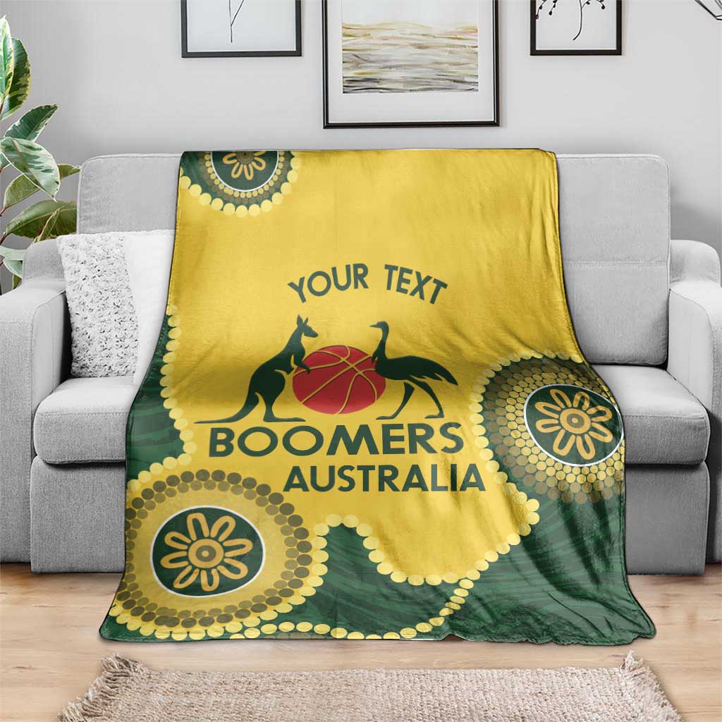 Custom Australia Boomers Blanket Aboriginal With Marble Pattern - Yellow