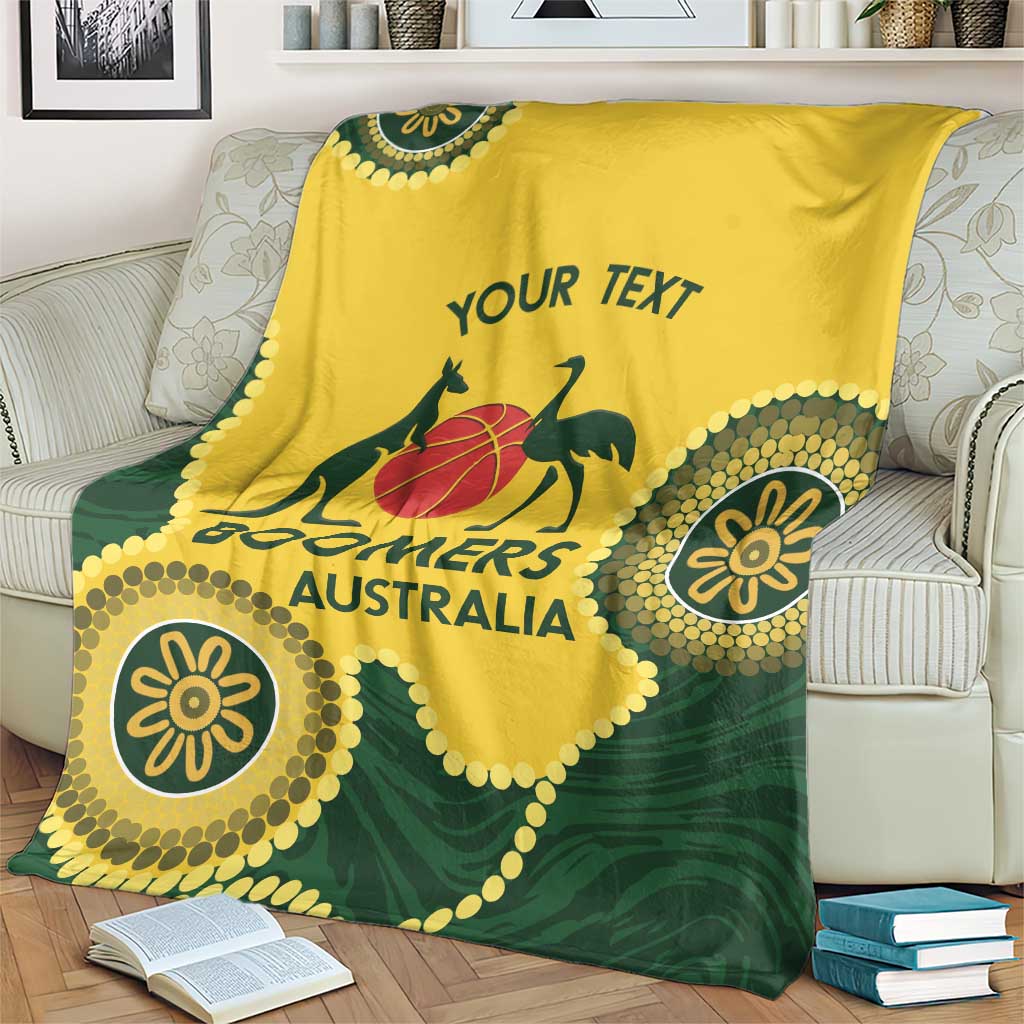 Custom Australia Boomers Blanket Aboriginal With Marble Pattern - Yellow