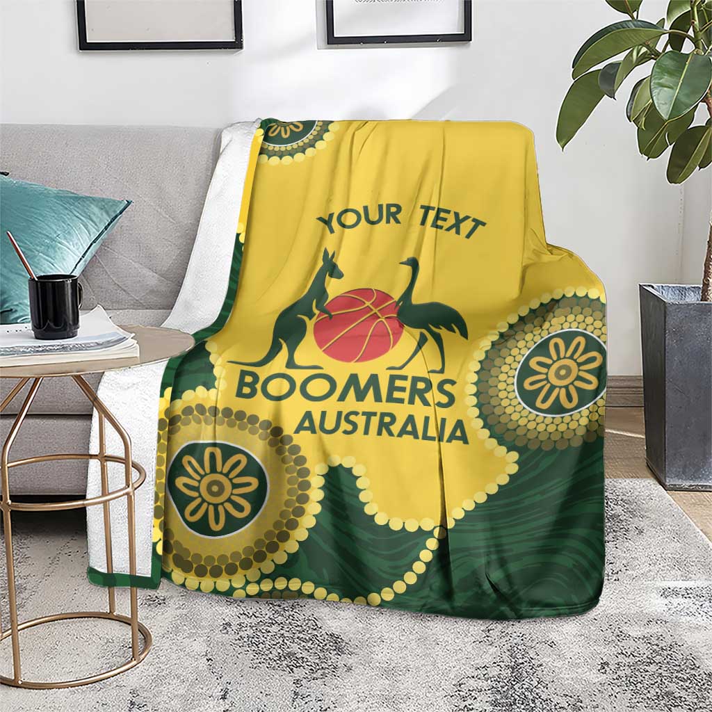 Custom Australia Boomers Blanket Aboriginal With Marble Pattern - Yellow