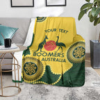 Custom Australia Boomers Blanket Aboriginal With Marble Pattern - Yellow