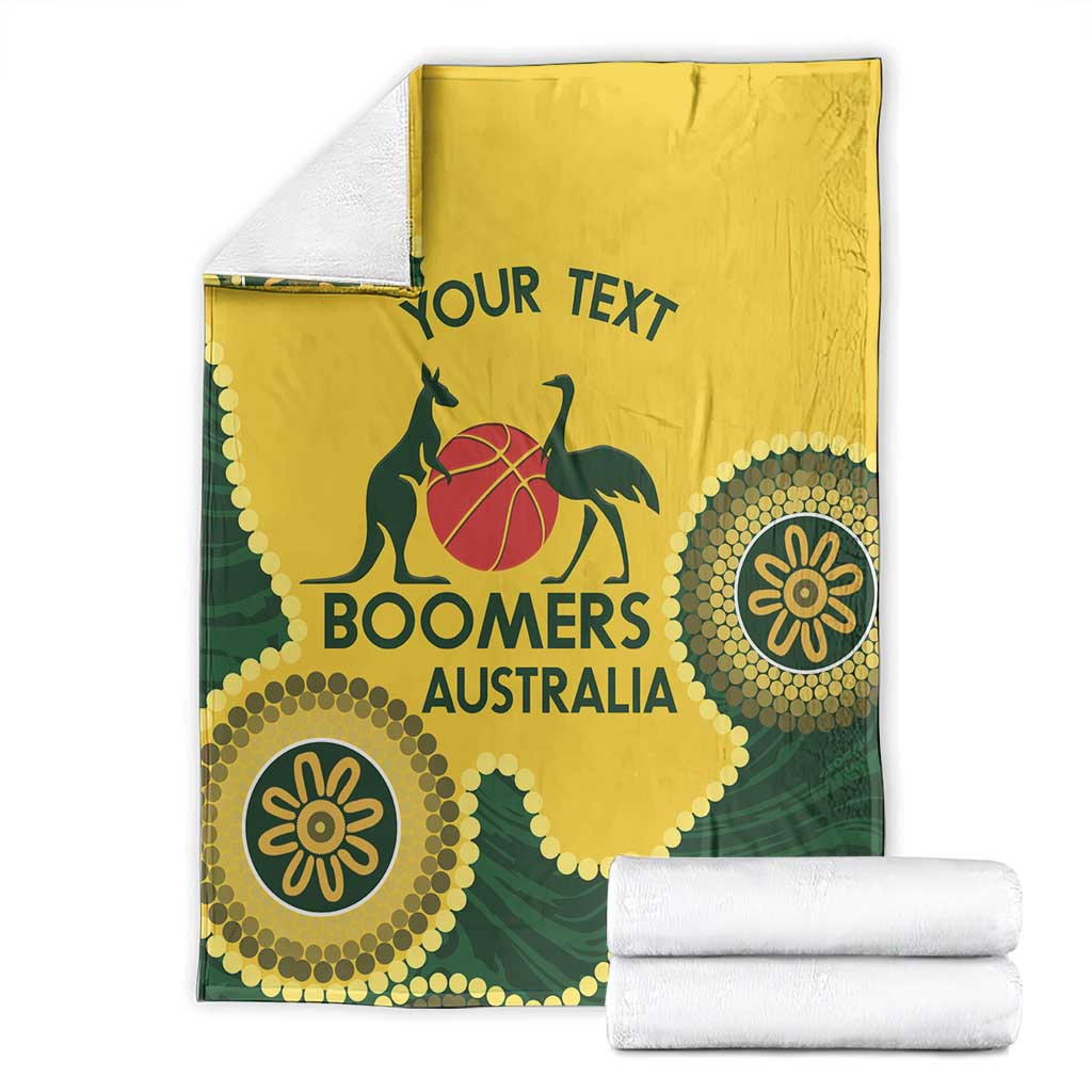 Custom Australia Boomers Blanket Aboriginal With Marble Pattern - Yellow
