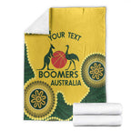 Custom Australia Boomers Blanket Aboriginal With Marble Pattern - Yellow