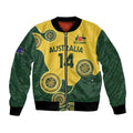 Custom Australia Boomers Bomber Jacket Aboriginal With Marble Pattern - Yellow
