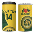 Custom Australia Boomers 4 in 1 Can Cooler Tumbler Aboriginal With Marble Pattern - Yellow