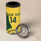 Custom Australia Boomers 4 in 1 Can Cooler Tumbler Aboriginal With Marble Pattern - Yellow