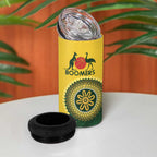 Custom Australia Boomers 4 in 1 Can Cooler Tumbler Aboriginal With Marble Pattern - Yellow