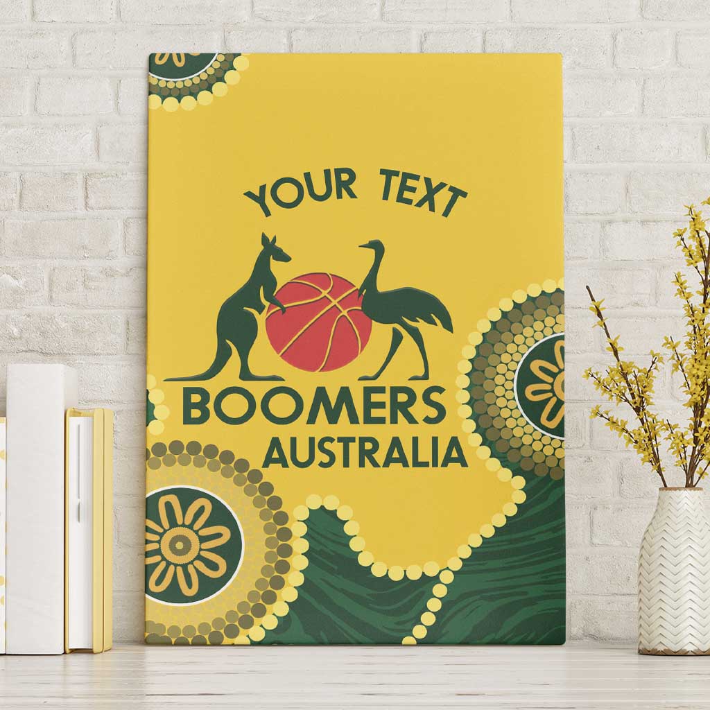 Custom Australia Boomers Canvas Wall Art Aboriginal With Marble Pattern - Yellow