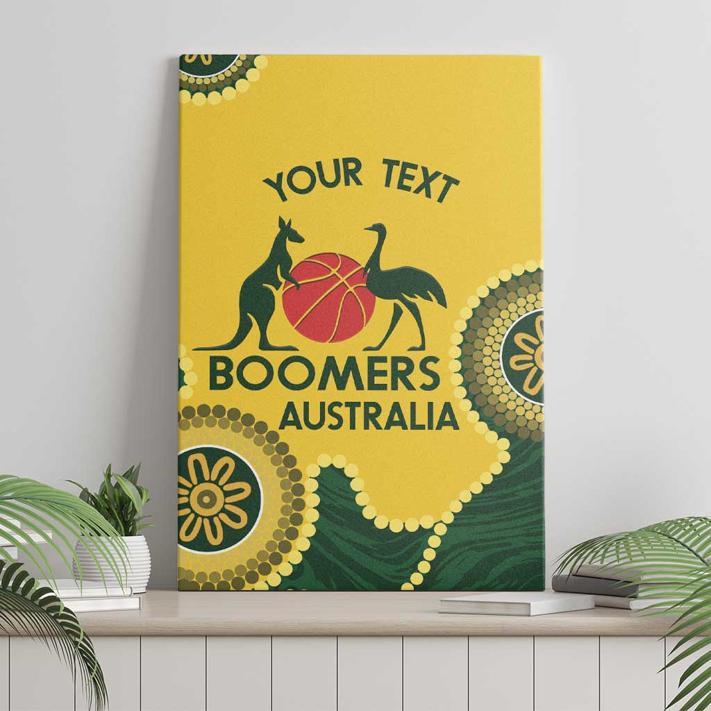 Custom Australia Boomers Canvas Wall Art Aboriginal With Marble Pattern - Yellow