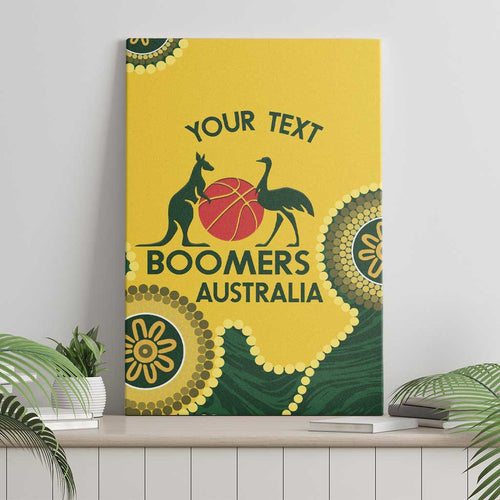 Custom Australia Boomers Canvas Wall Art Aboriginal With Marble Pattern - Yellow